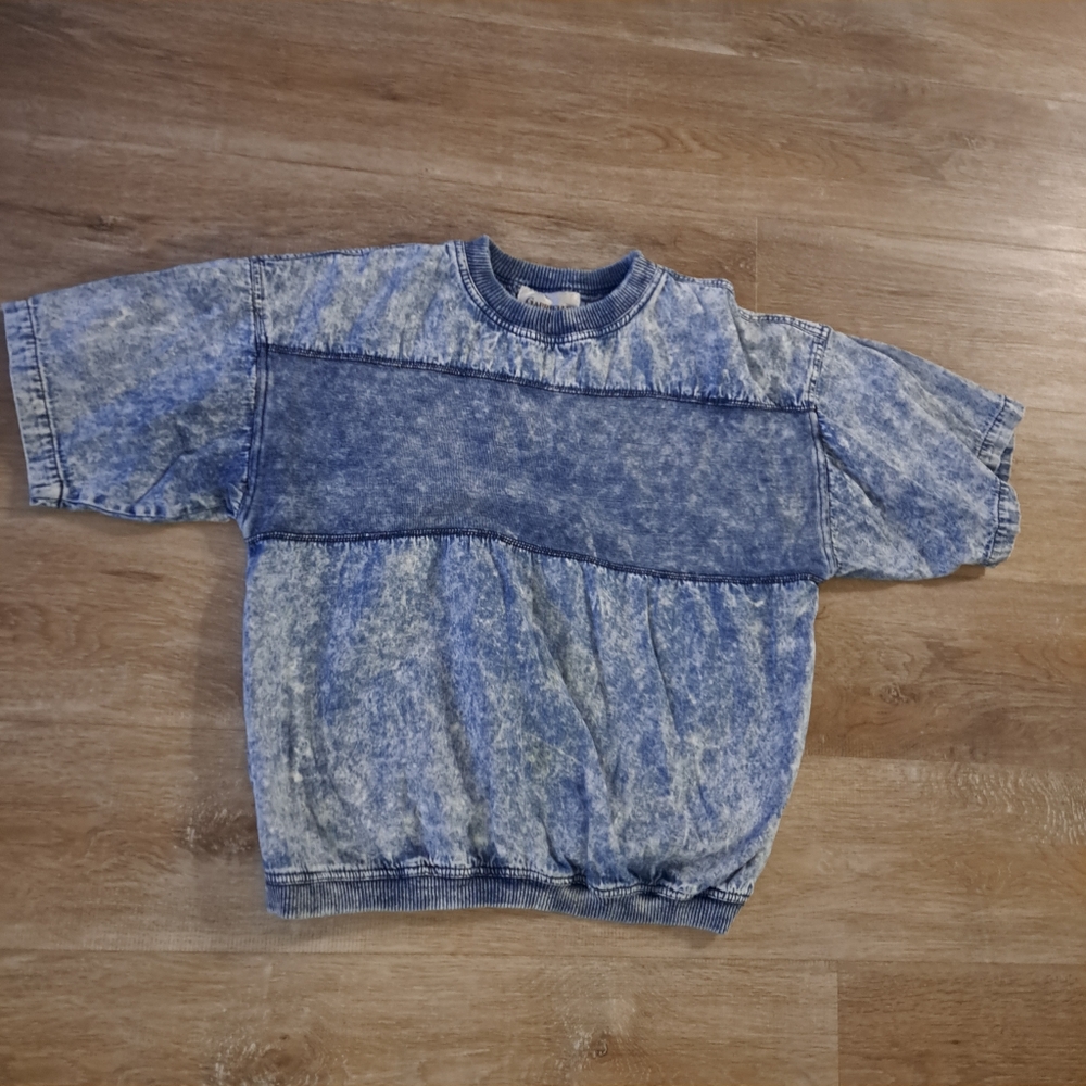 Gabrielle Vintage Blue Denim Crewneck Men's Shortsleeve Shirt Size Medium